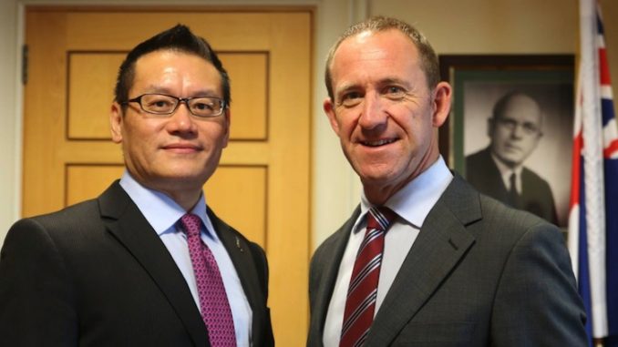 NZ Labour Party MPs Raymond Huo and Andrew Little